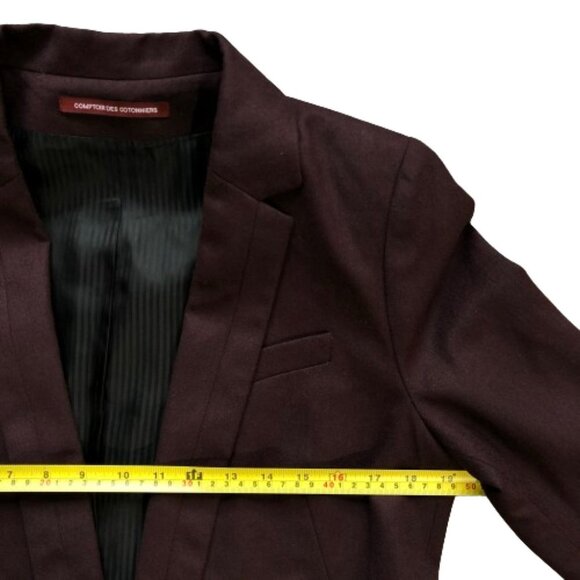 Vintage Comptoir des Cotonniers Noofy Longline Purple Plum Wool-Blend Blazer - Picture 15 of 16